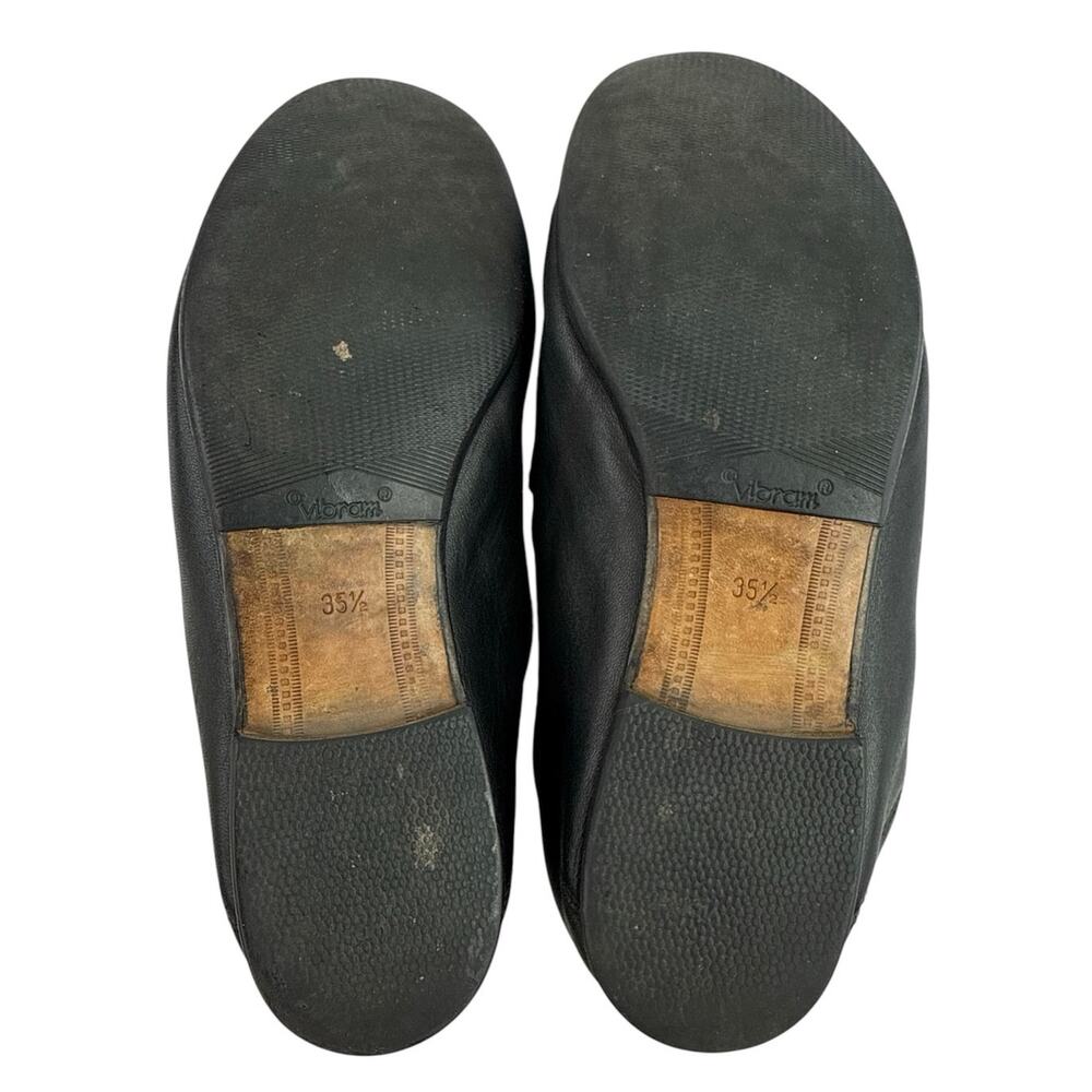 Gucci Women's Black Leather Horsebit Accent Slip On Loafers Flats 35 1/2 US 4.5 - Picture 4 of 9